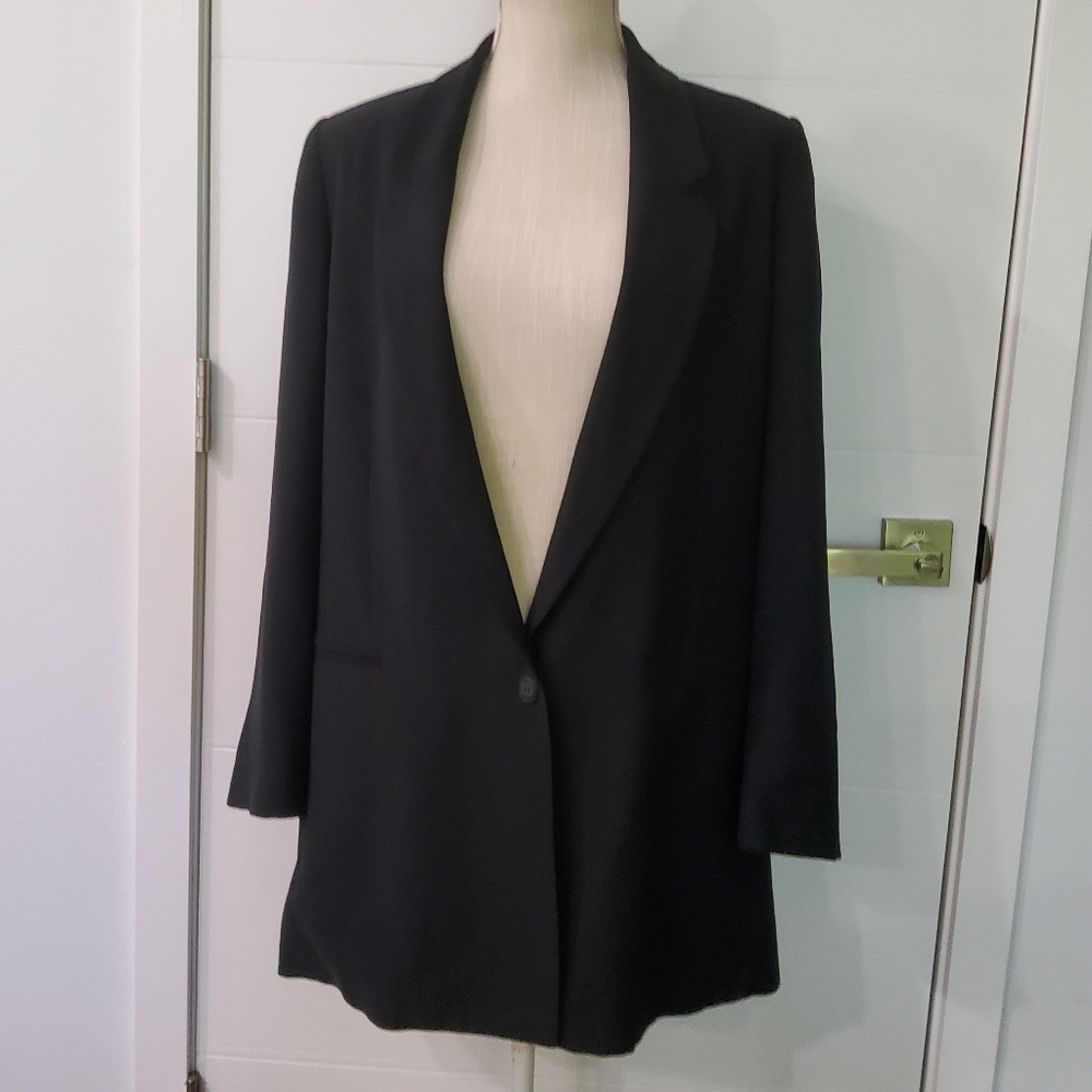 ACADEMIA Classic One Button Black Blazer Size M/L